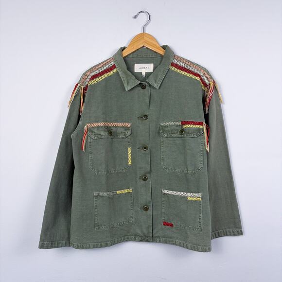 THE GREAT. Sergeant Embroidered Jacket in Worn Army Medium - Picture 2 of 6